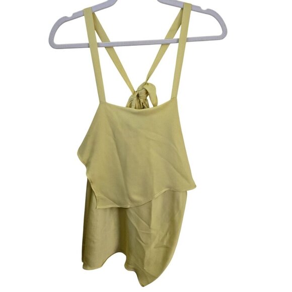 Robert Rodriguez Chartreuse/Yellow Unique Draped Tie Front Top Size 8 - Picture 3 of 7